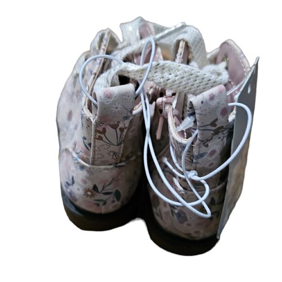 Kid's CAT & JACK Floral Lace Up Combat Boots Size 6 - Picture 6 of 7
